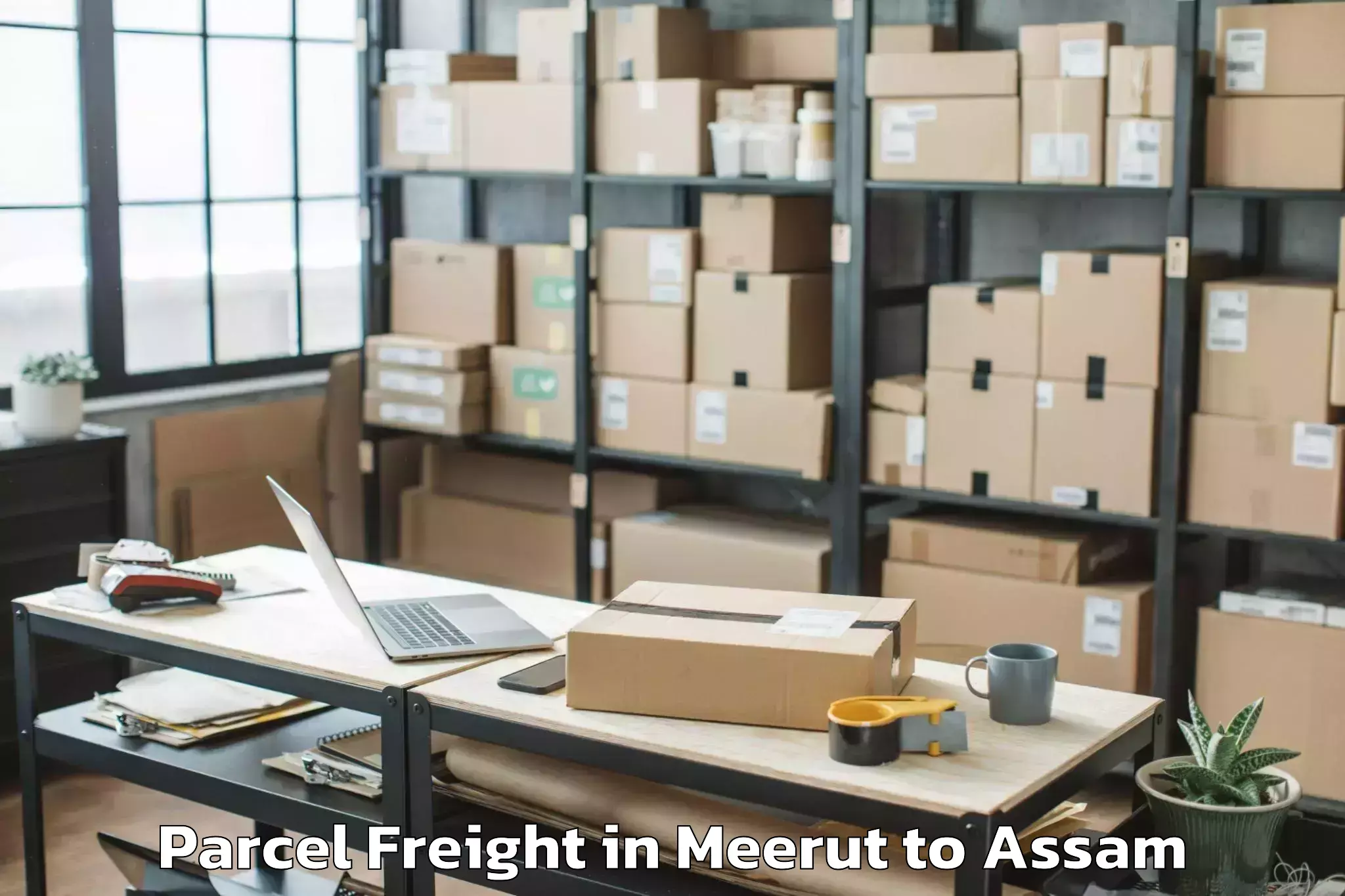 Book Your Meerut to Pachim Nalbari Parcel Freight Today